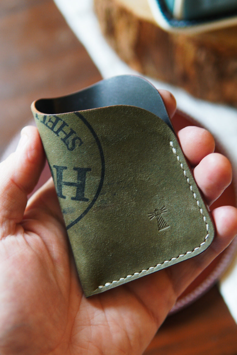Card Slip - Horween Black Reverse