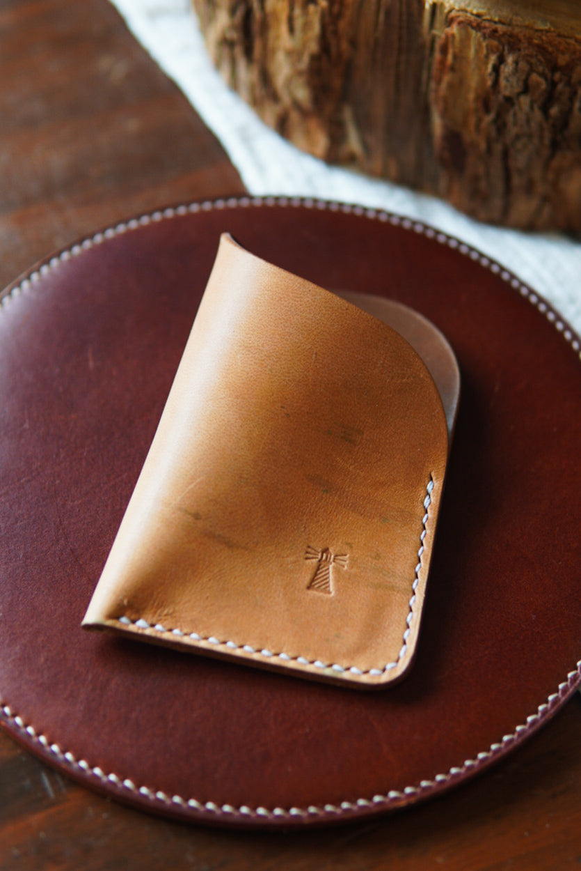 Card Slip - Horween Whiskey Reverse