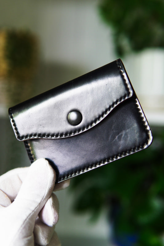 The Keeper - single snap card wallet - Horween Shell Cordovan