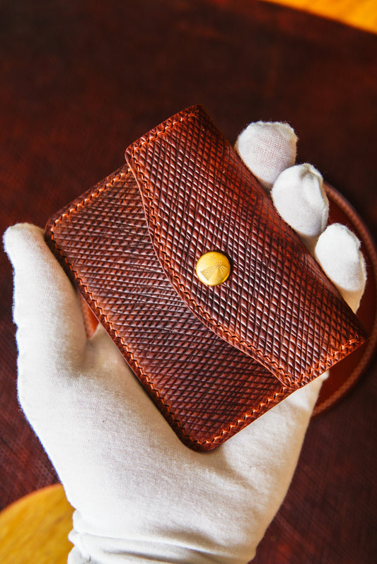 The Keeper - single snap card wallet - Metta Cartharina shell cordovan