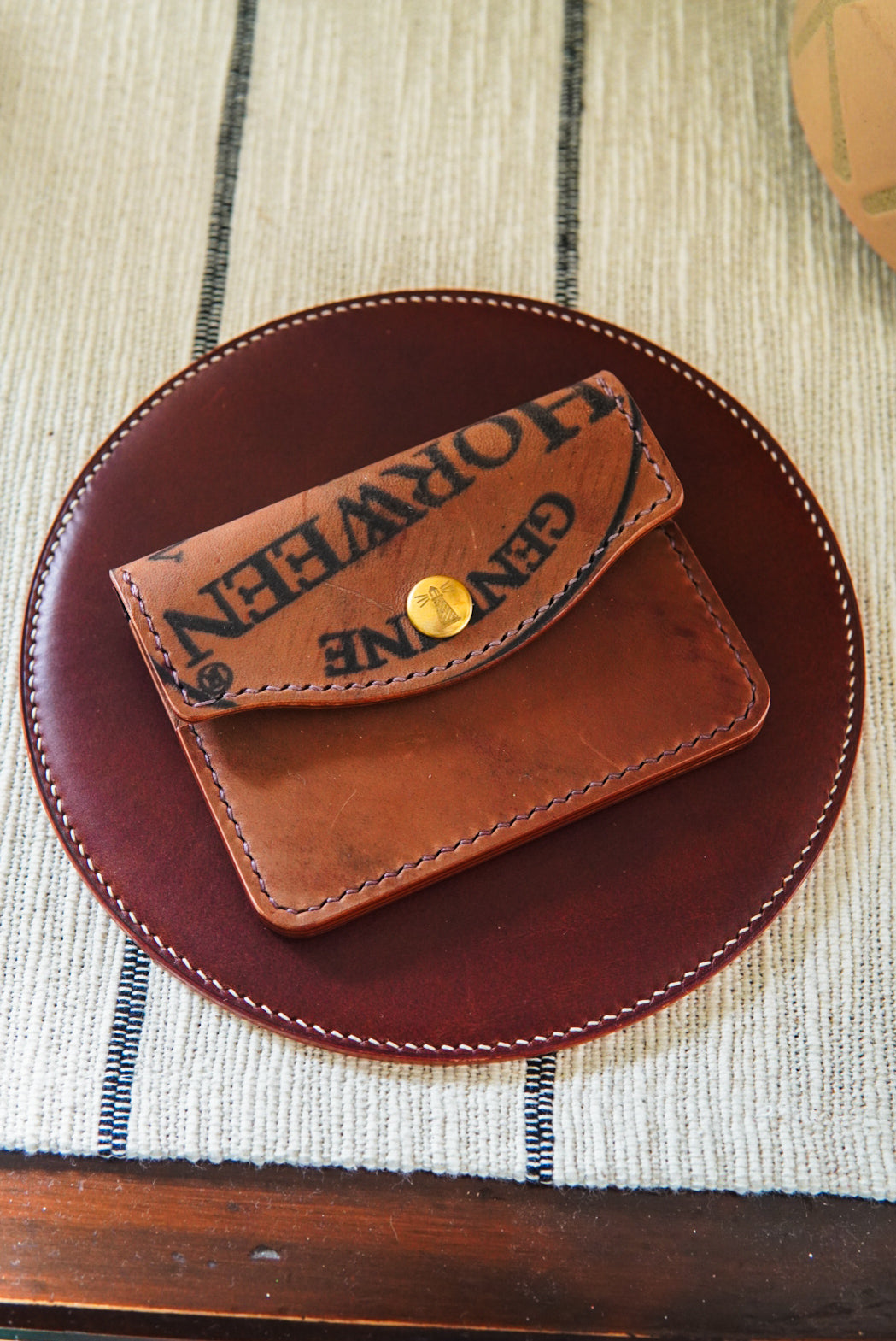 The Keeper - Horween Shell Cordovan - single snap card wallet