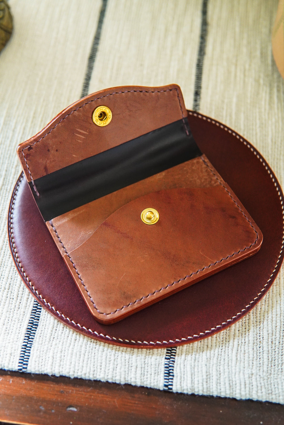 The Keeper - Horween Shell Cordovan - single snap card wallet