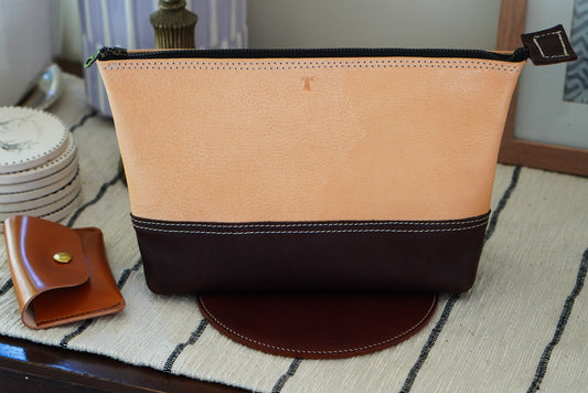 EDC Zipper Pouch - Natural and Brown