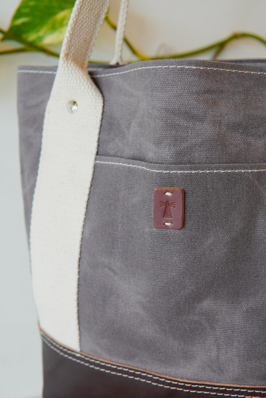 Lightkeeper Tote - Navy and Brown