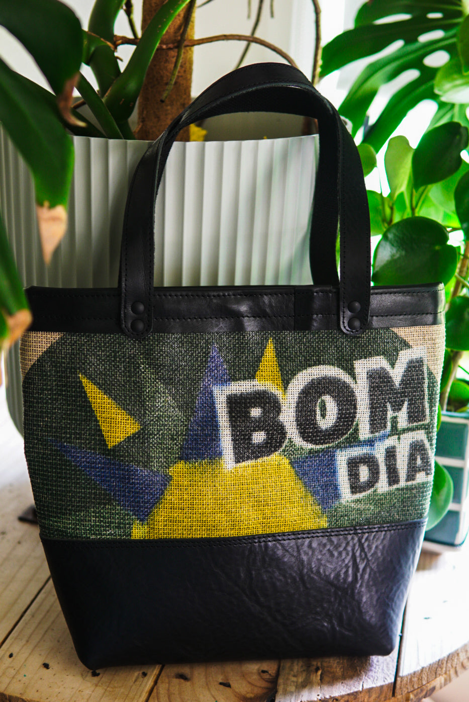 Essential Leather Tote - Brazilian Coffee Sack