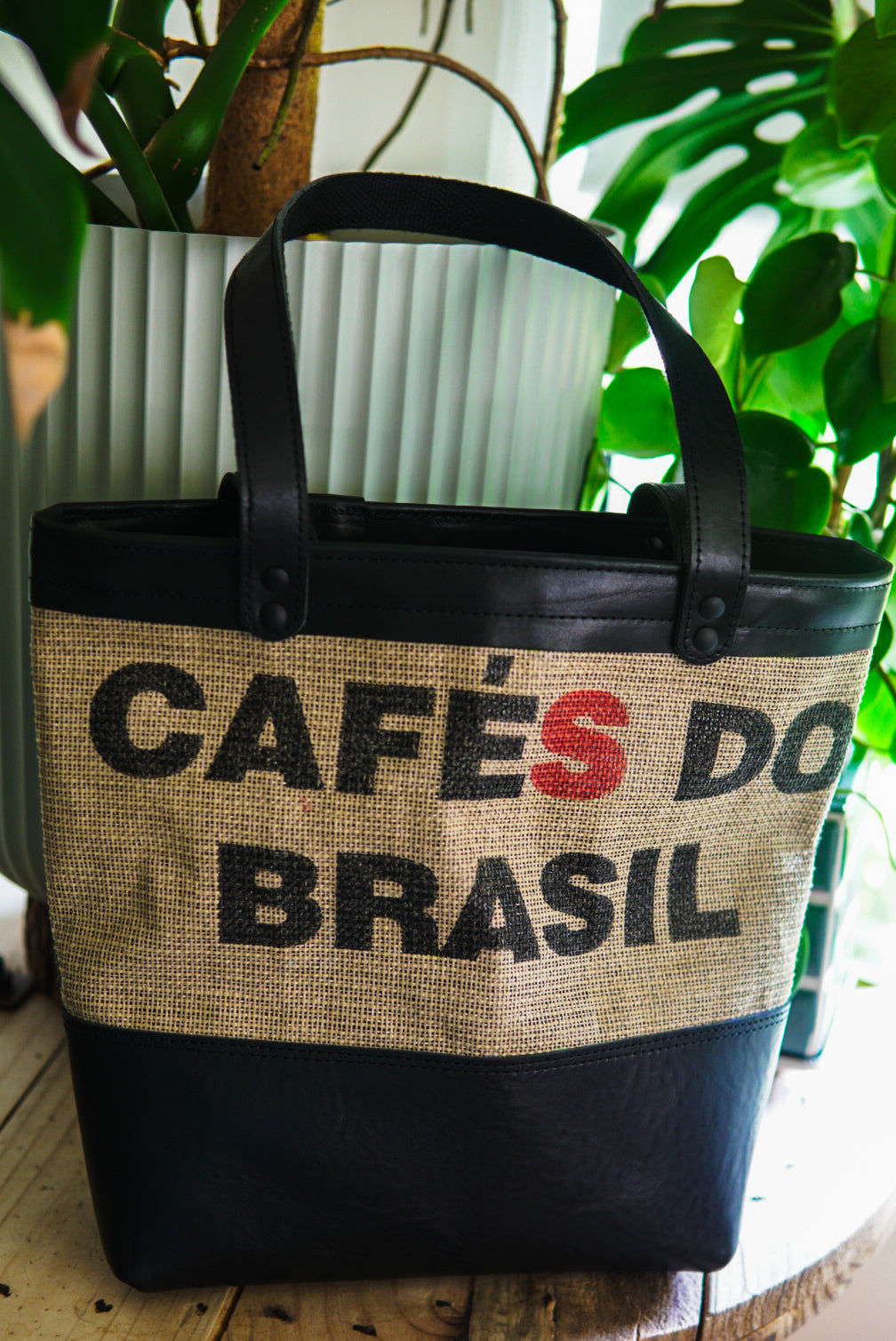 Essential Leather Tote - Brazilian Coffee Sack