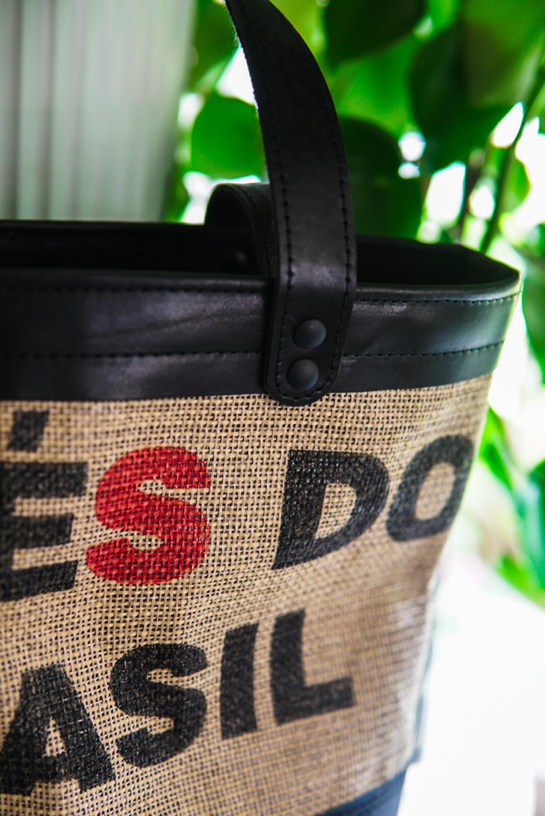 Essential Leather Tote - Brazilian Coffee Sack