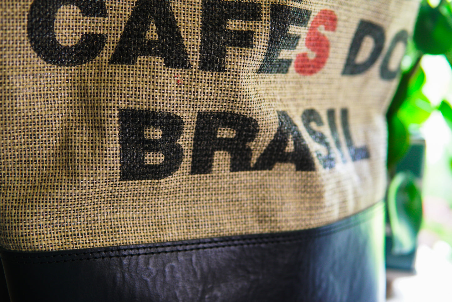 Essential Leather Tote - Brazilian Coffee Sack