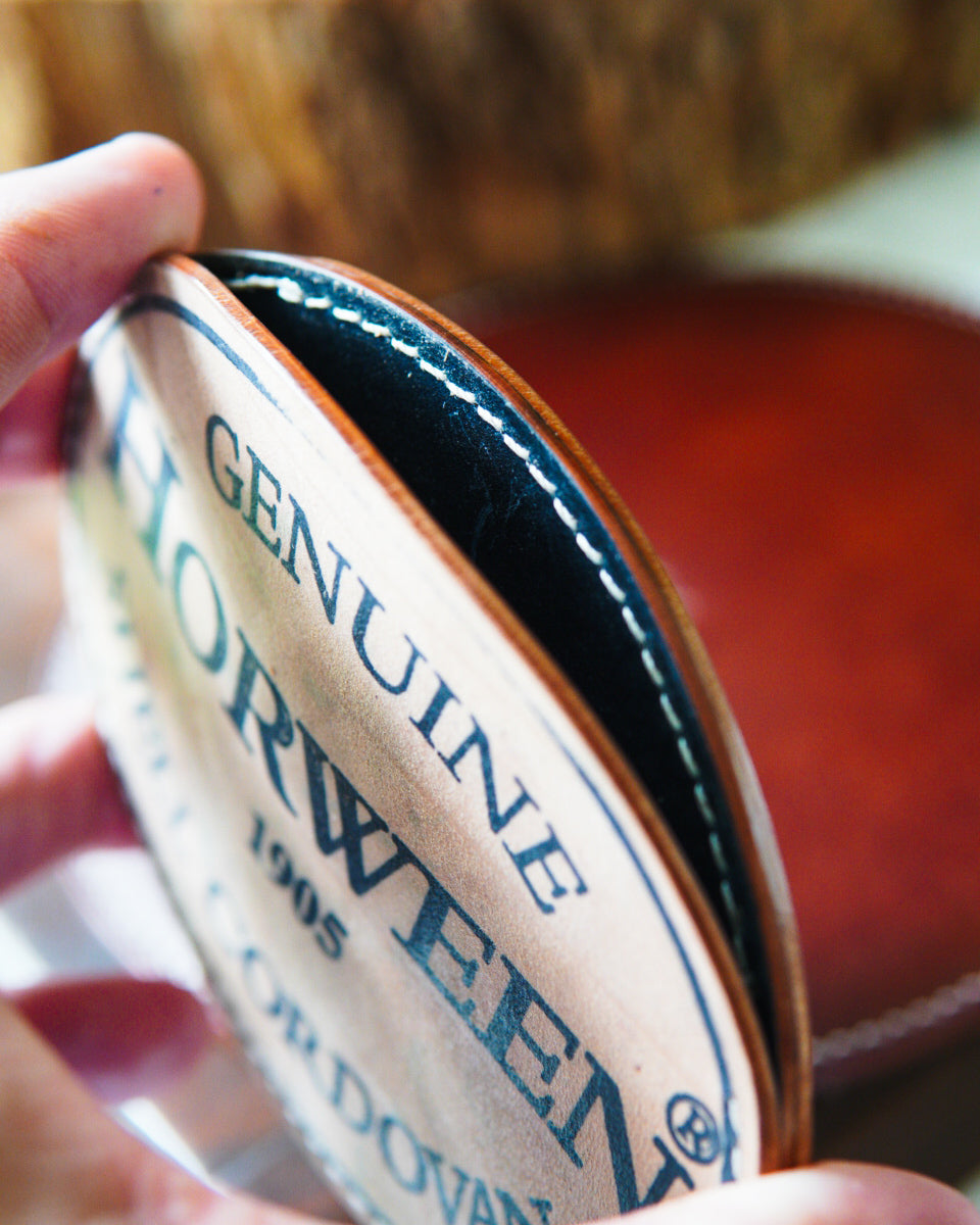 Horween Shell Cordovan Logo Wallet - The Egg
