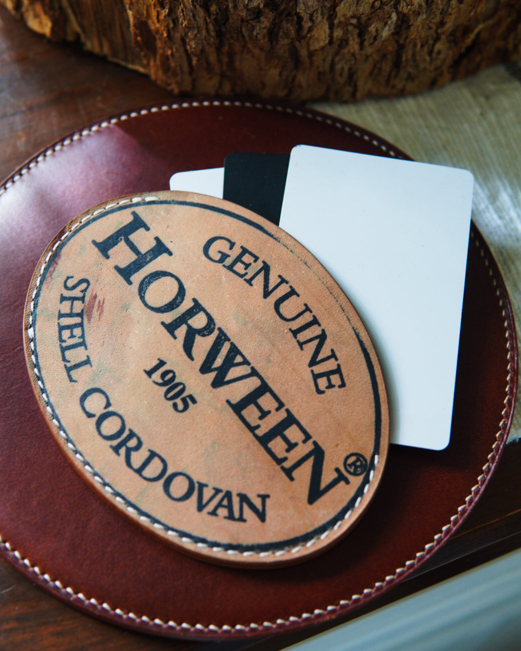 Horween Shell Cordovan Logo Wallet - The Egg