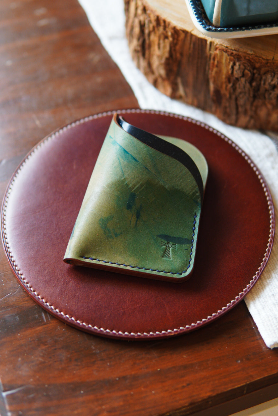 Horween Astragal - Navy Reverse