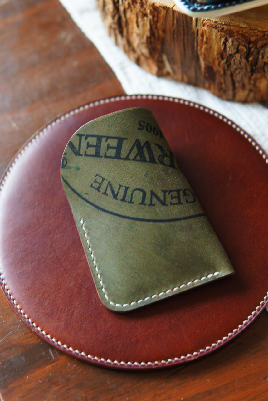 Card Slip - Horween Black Reverse