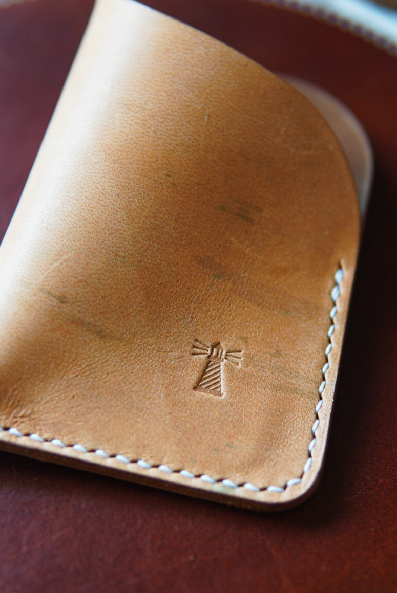 Card Slip - Horween Whiskey Reverse