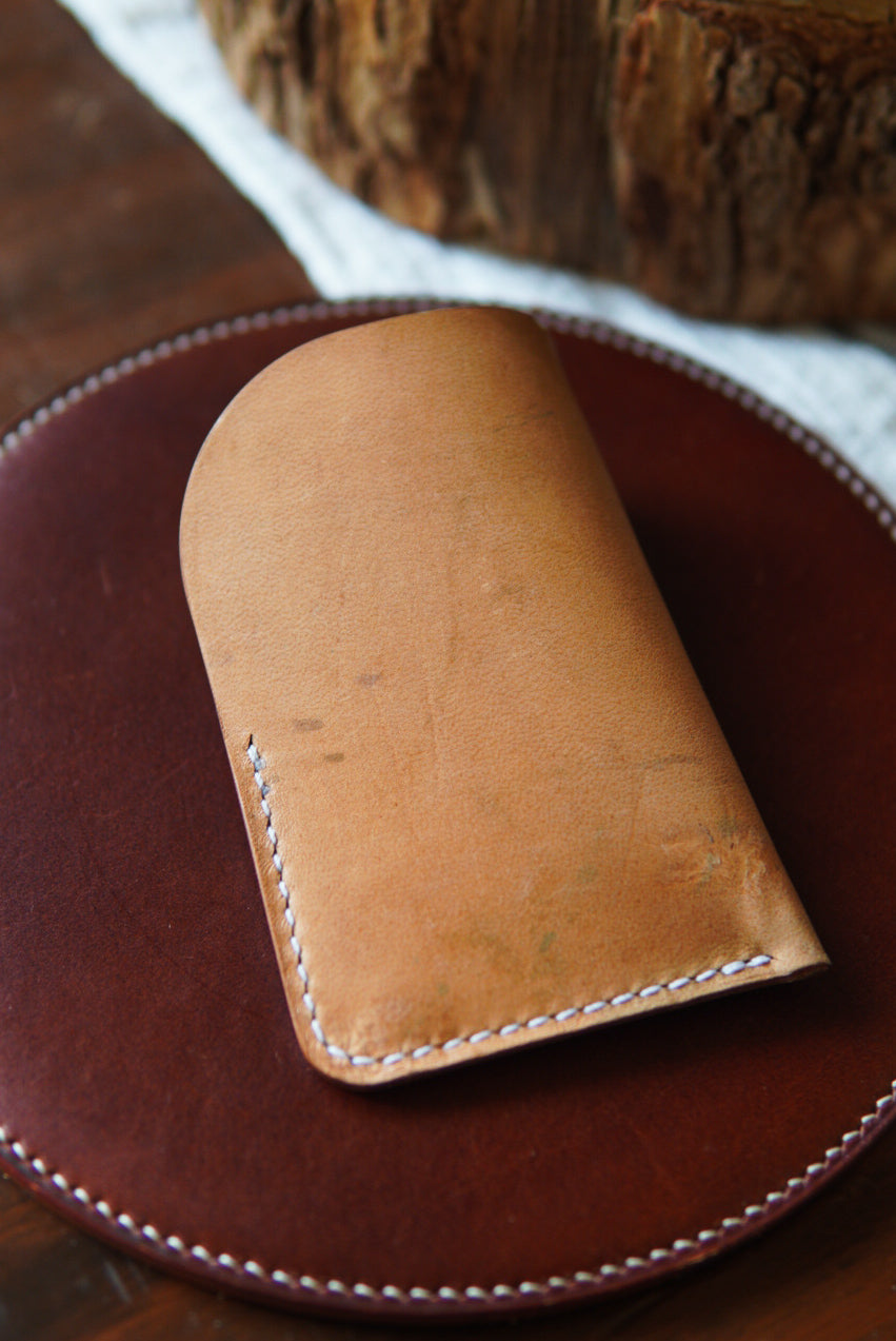 Card Slip - Horween Whiskey Reverse