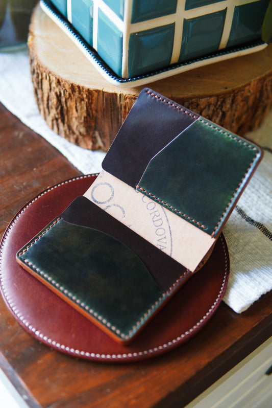 Cash Nami Bifold - Museum Green and Brown Rocado shell