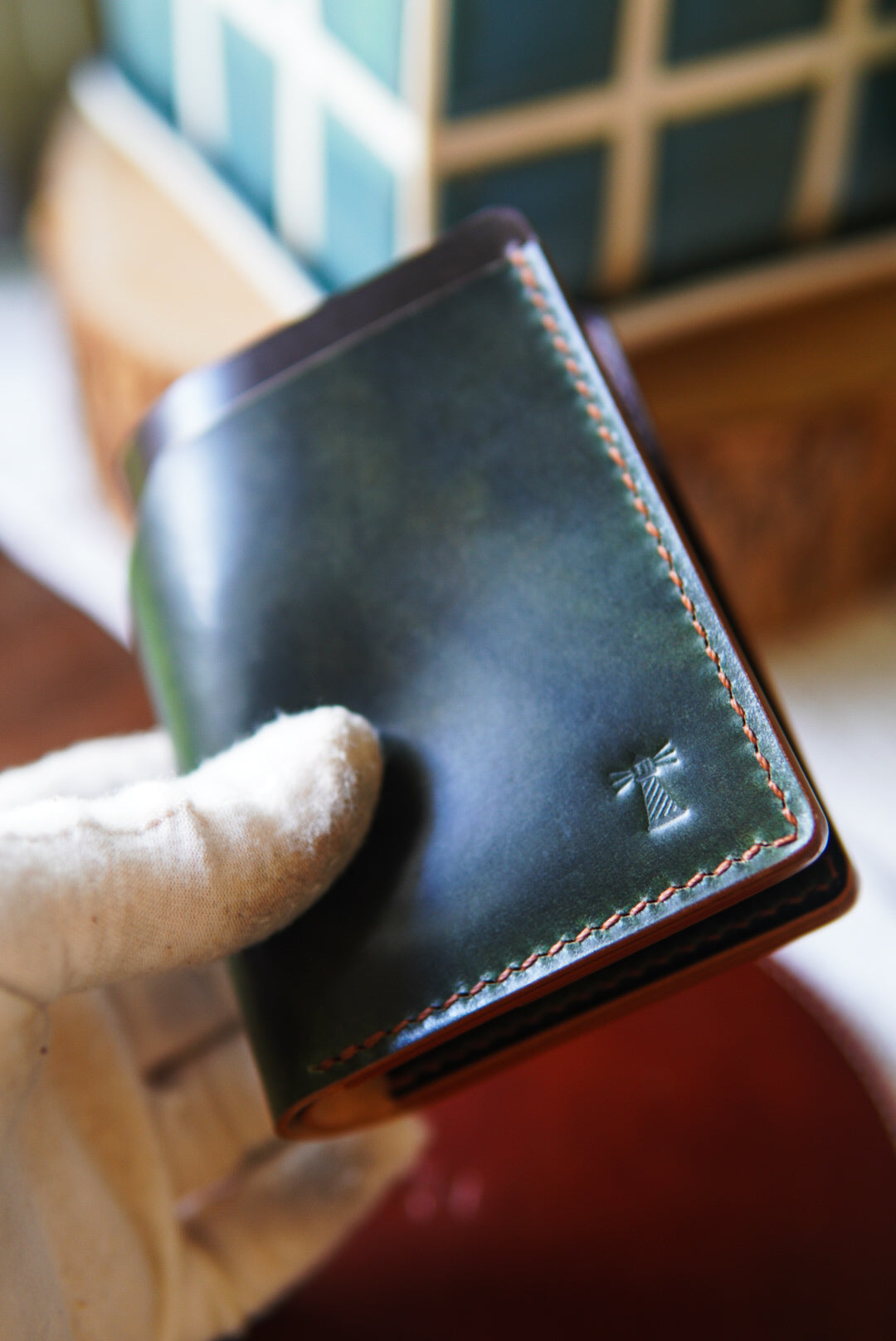 Cash Nami Bifold - Museum Green and Brown Rocado shell