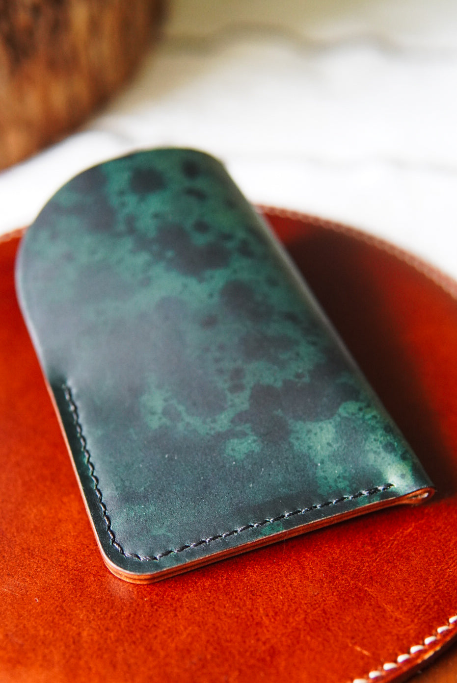 Card Slip - Horween Splatter Black