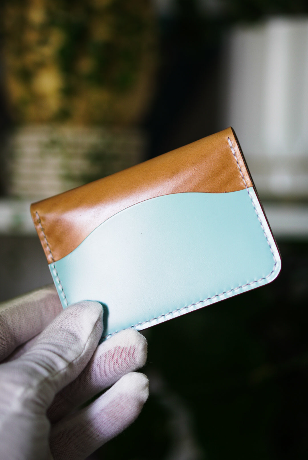 The Wickie - double snap card wallet Shell cordovan