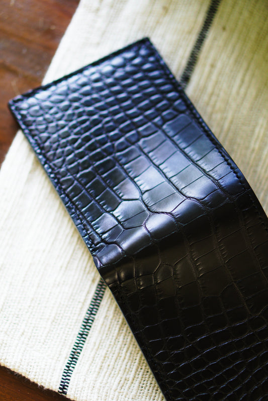 Large Bifold Wallet - Crocodile -  9 Pocket